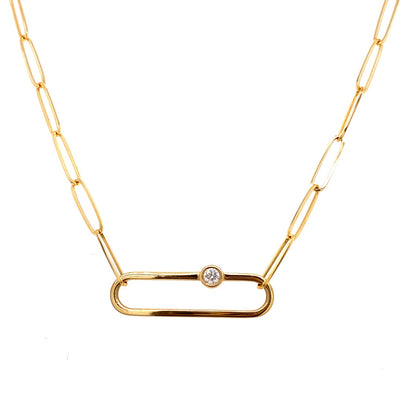 Diamond Paperclip Necklace