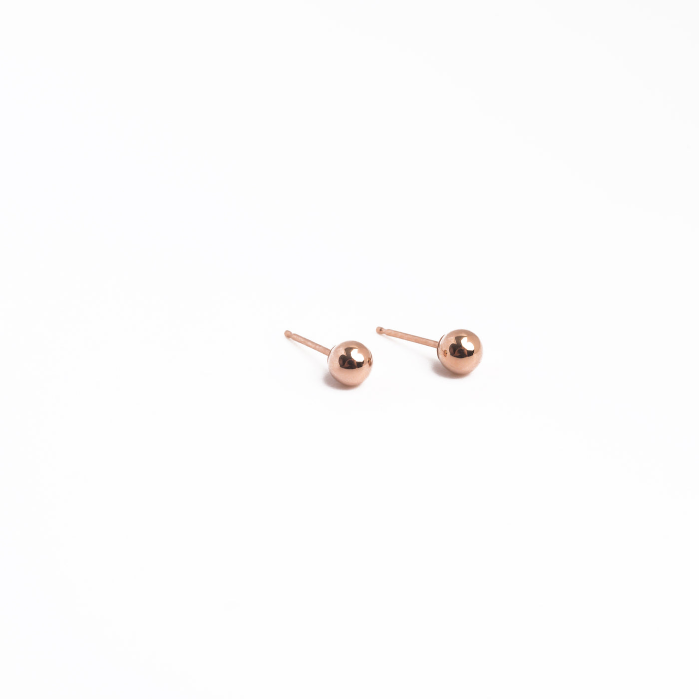 4mm rose gold ball studs