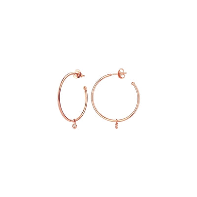 Diamond Bezel Hoops