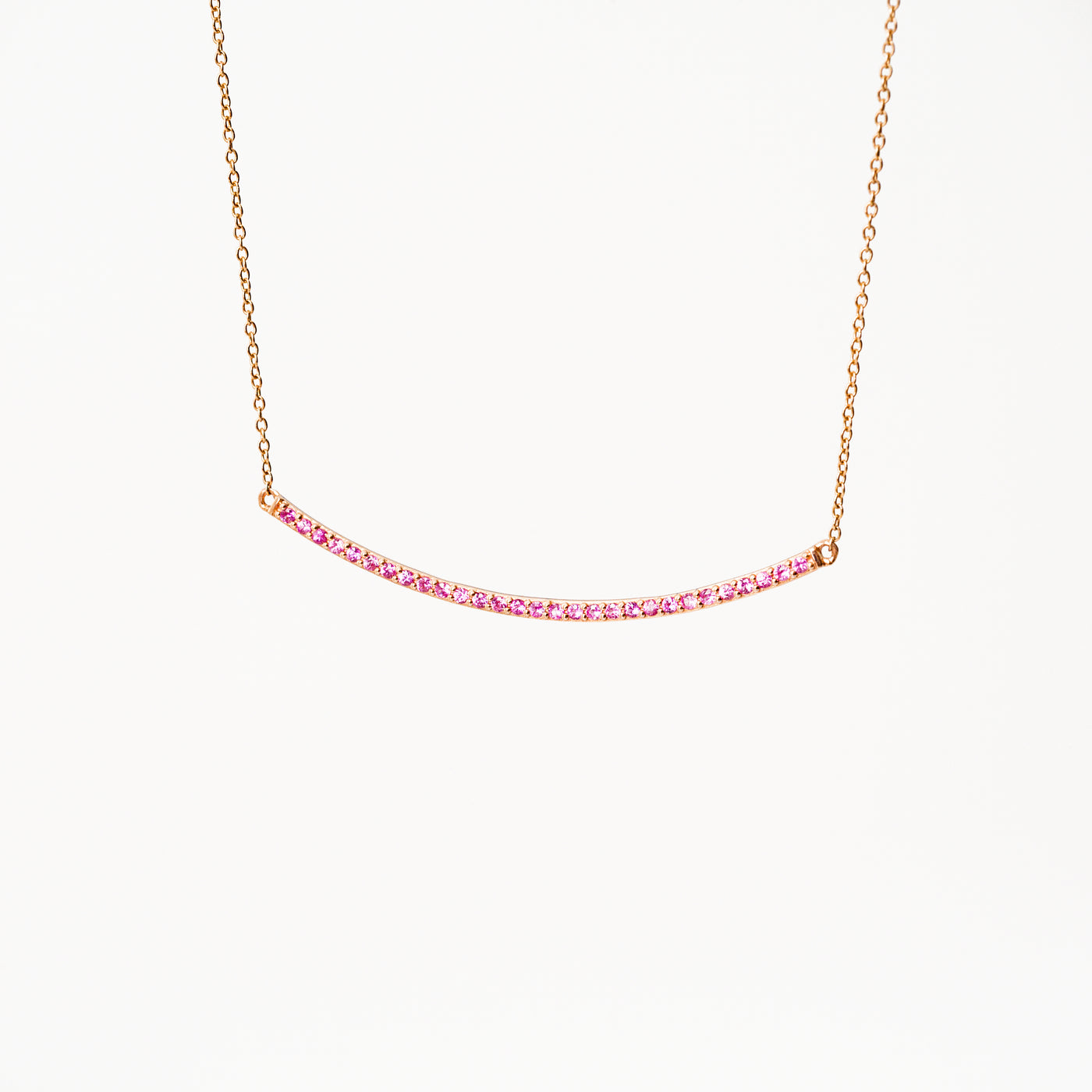 Pink Sapphire Curve Necklace