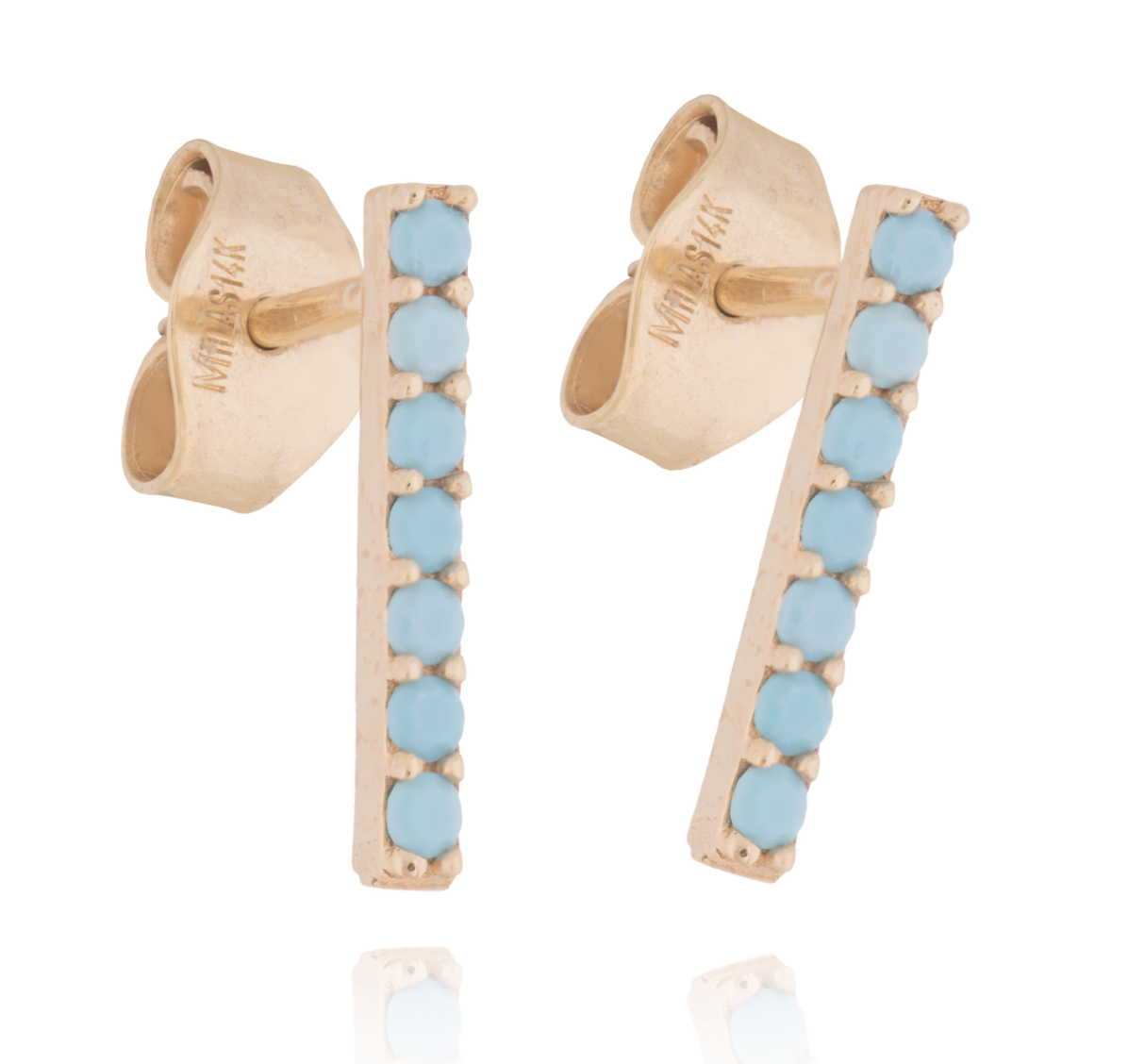 Mini Turquoise Bar Studs