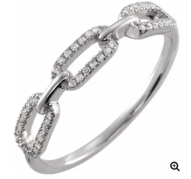 Diamond Chain Link Ring