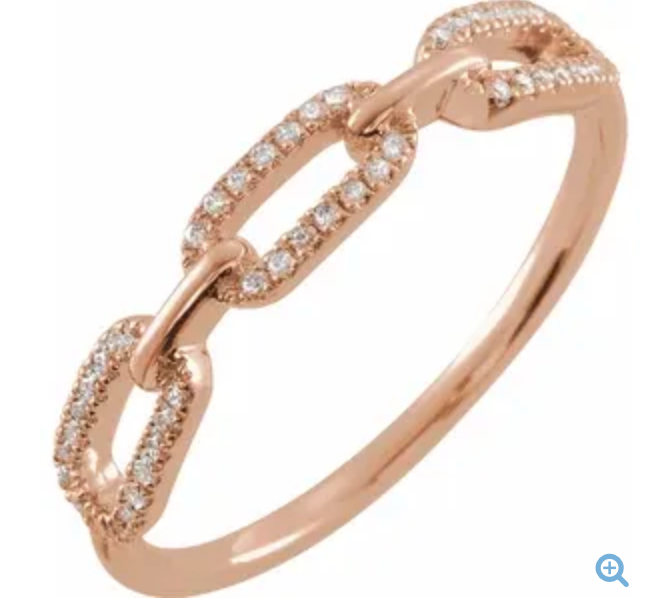 Diamond Chain Link Ring