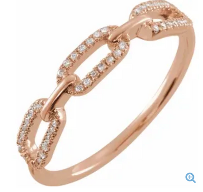 Diamond Chain Link Ring