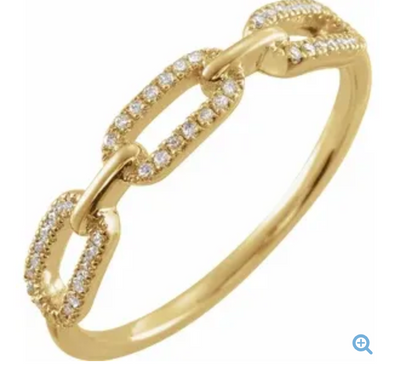 Diamond Chain Link Ring
