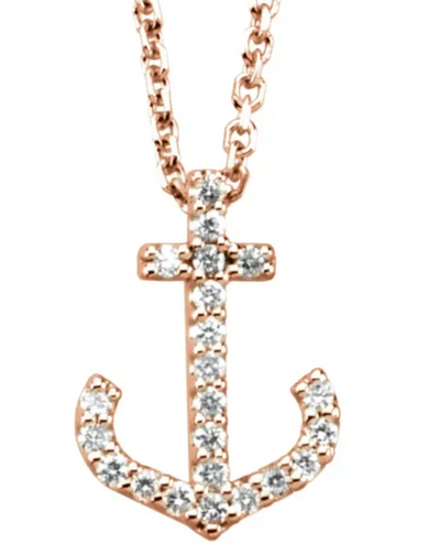 Diamond Anchor Necklace