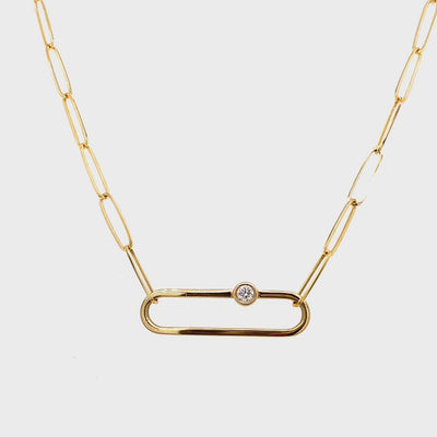 Diamond Paperclip Necklace